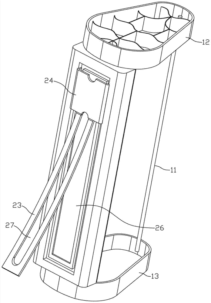 A golf bag provided with a slanting device