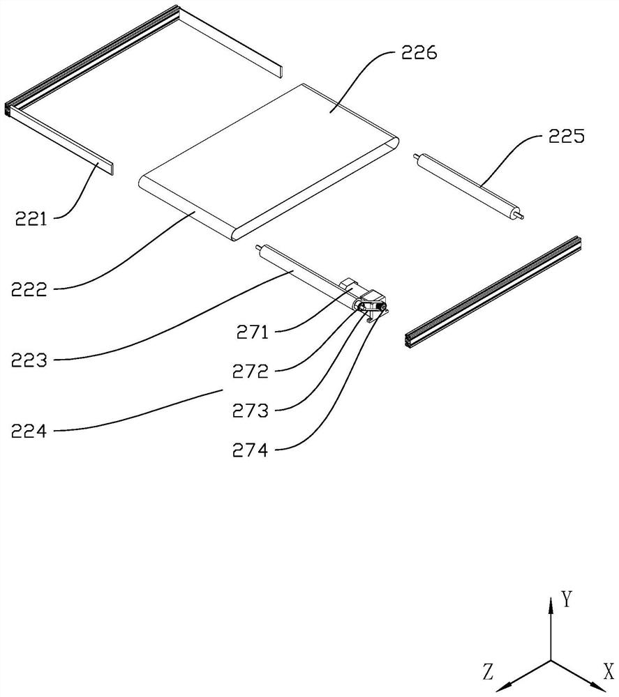 Material placing device and packaging equipment