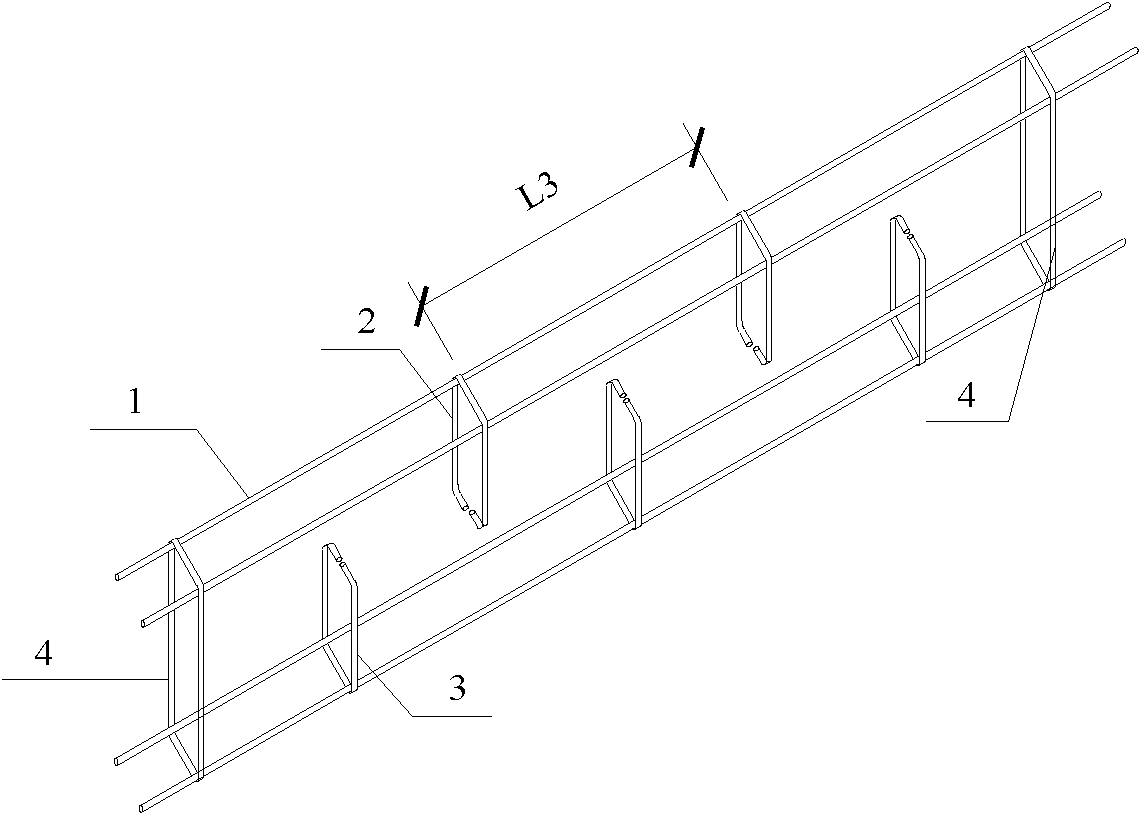 Steel reinforcement cage for multi-ribbed composite wall and method for installing steel reinforcement cage