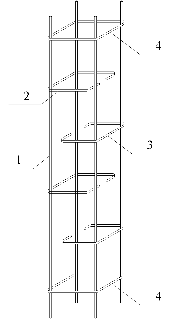 Steel reinforcement cage for multi-ribbed composite wall and method for installing steel reinforcement cage