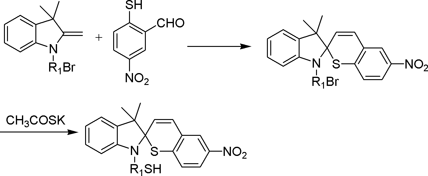 Thiol spirothiopyran compound and preparation method and application thereof