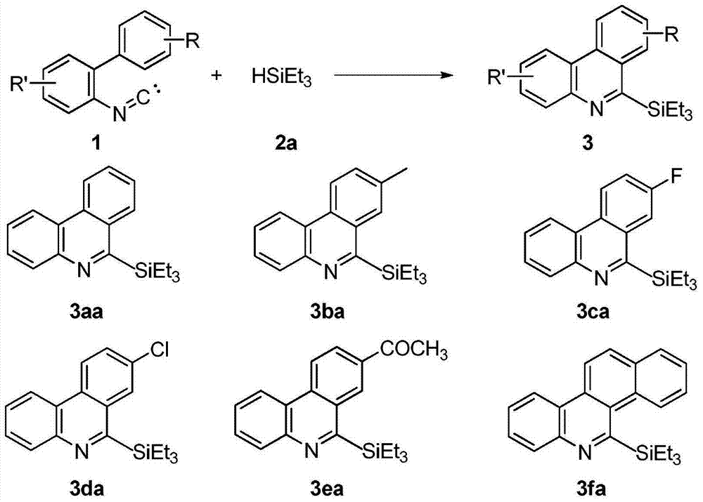 Method for synthesizing phenanthridine silane derivative