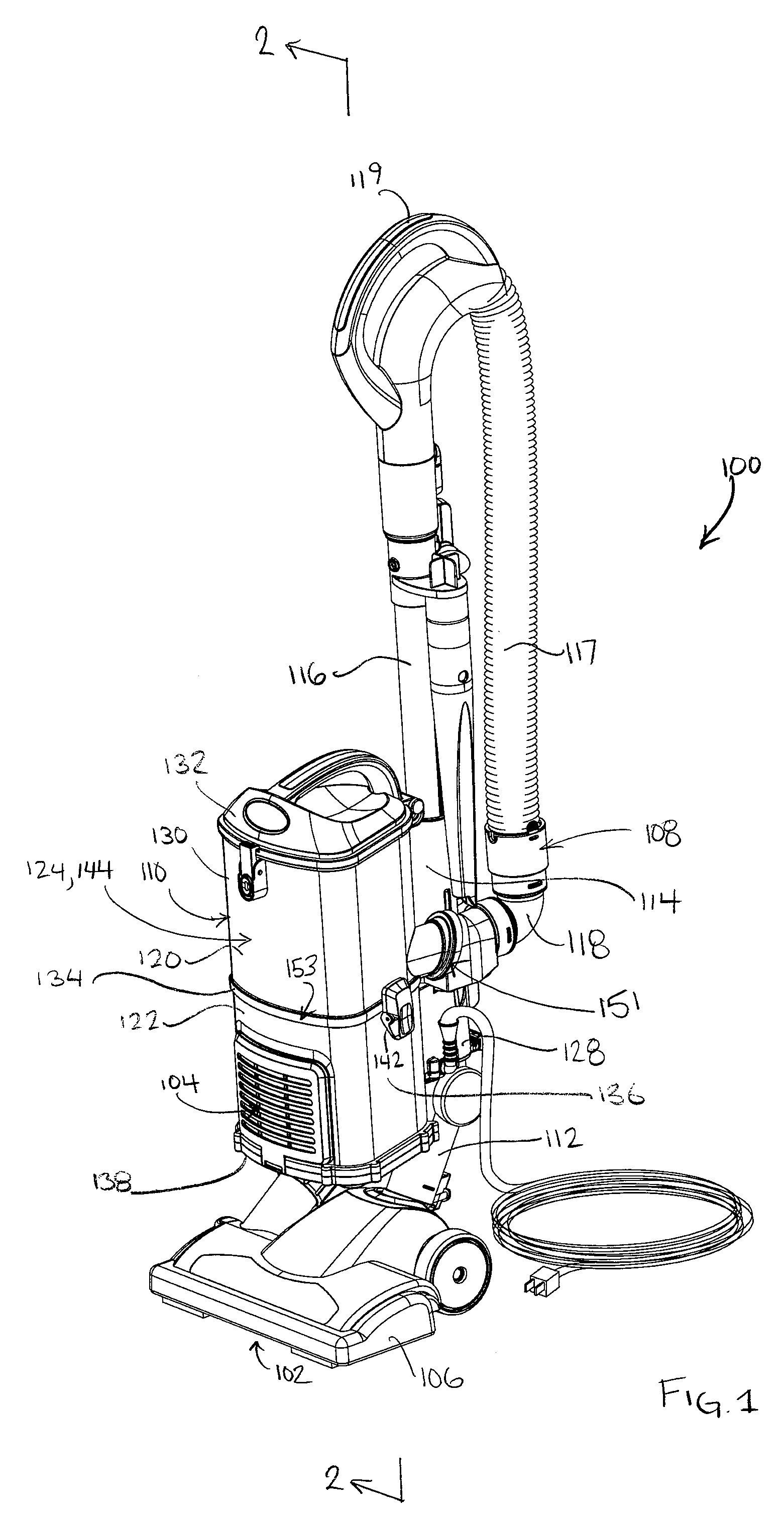 Seal construction for a surface cleaning apparatus