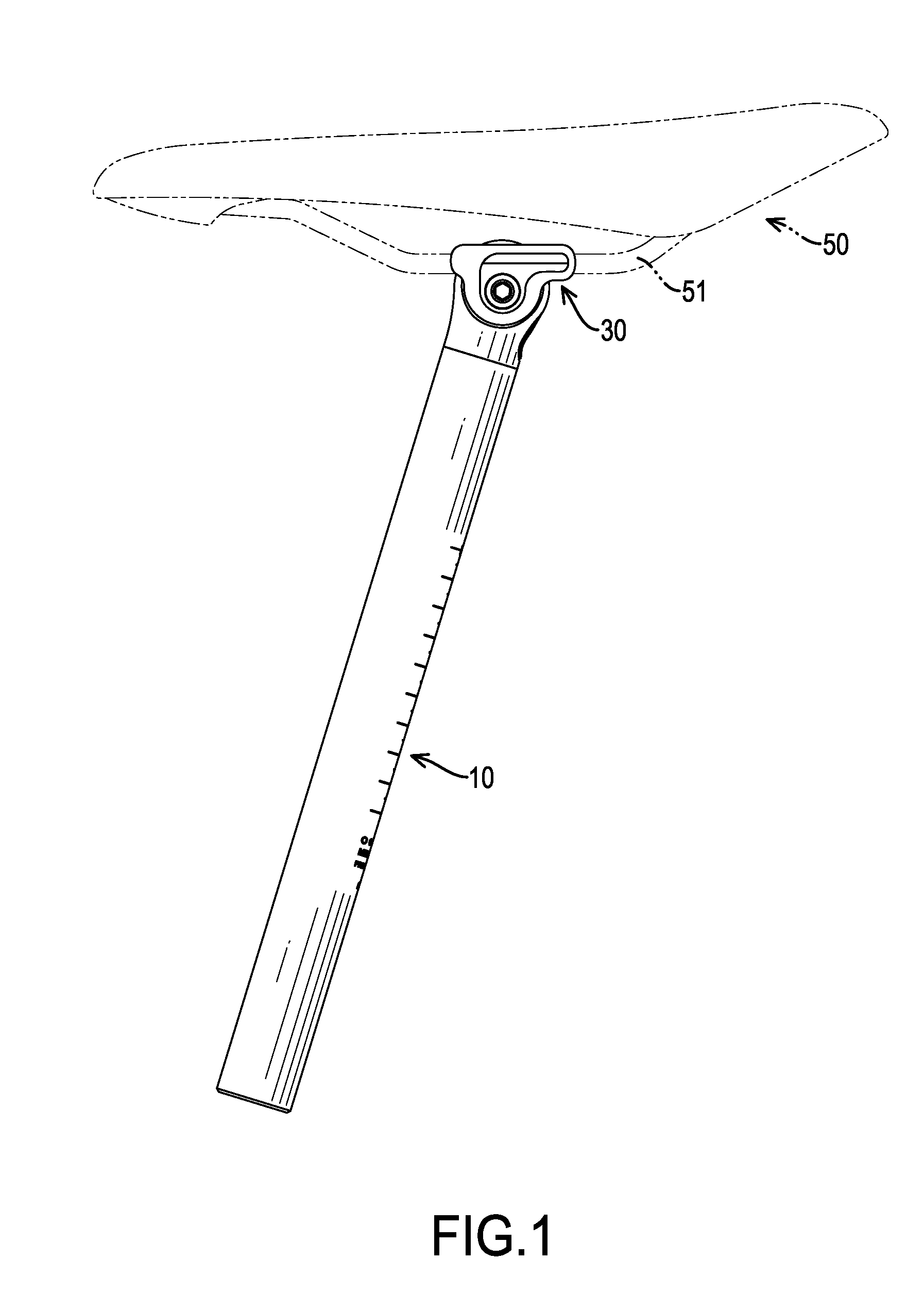Clamping device for a bicycle saddle