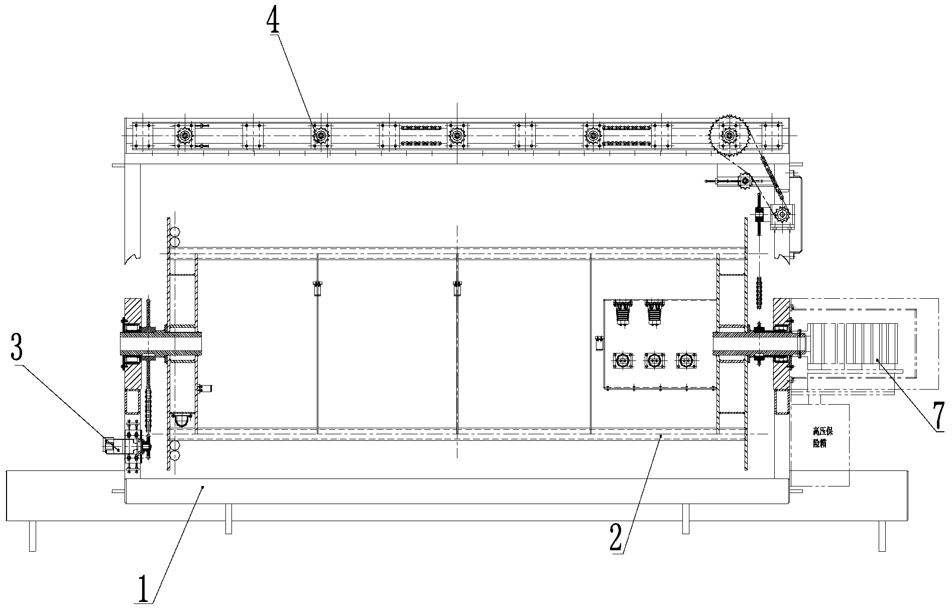 Large mining excavator and cable drum device thereof