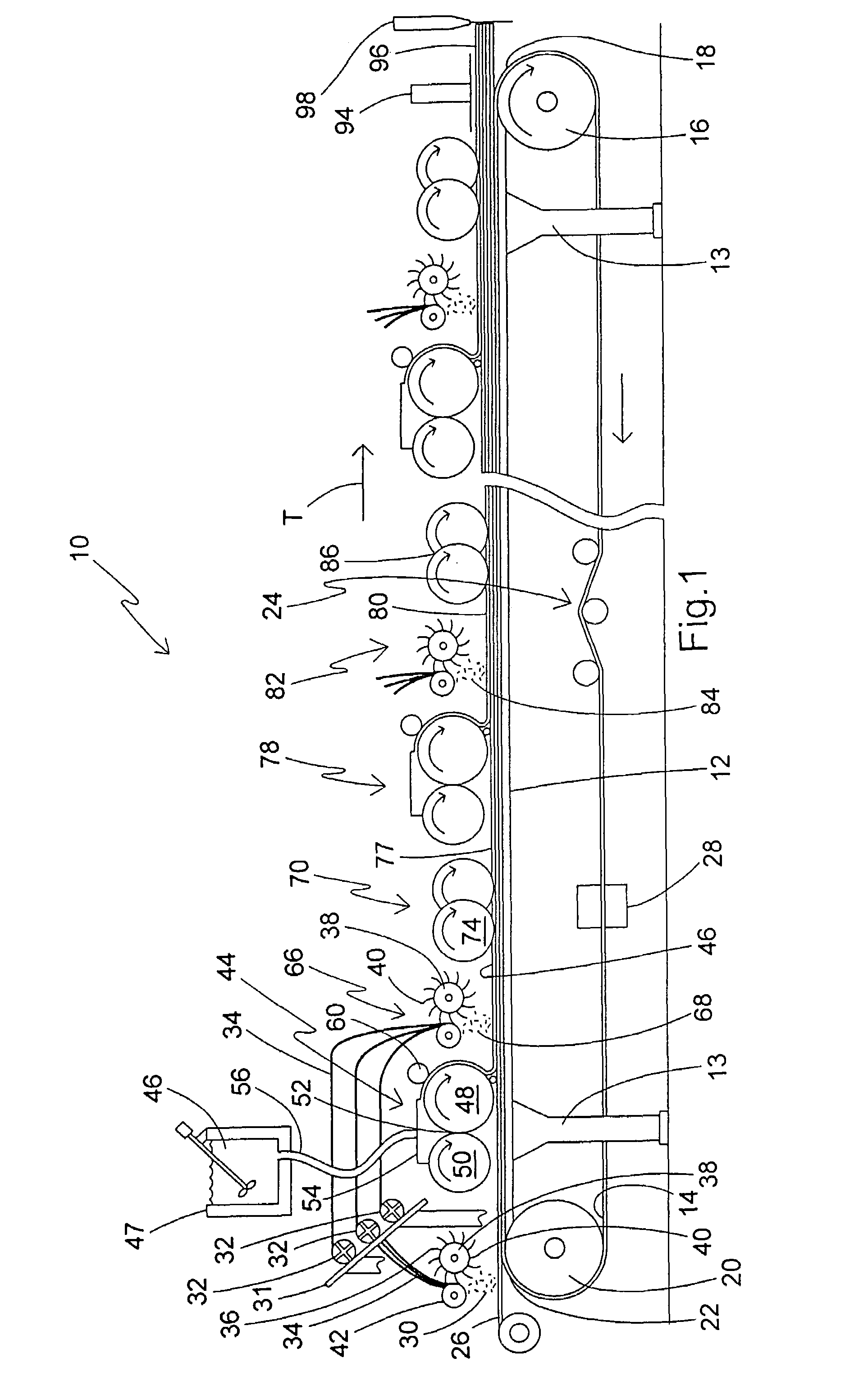 Multi-layer process and apparatus for producing high strength fiber-reinforced structural cementitious panels