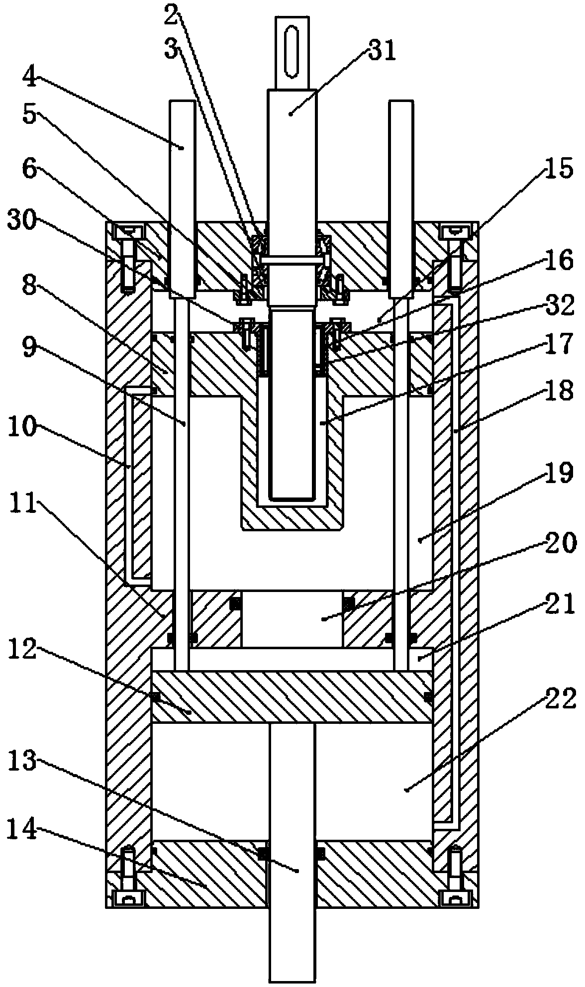 Electric boosting hydraulic cylinder and boosting method thereof