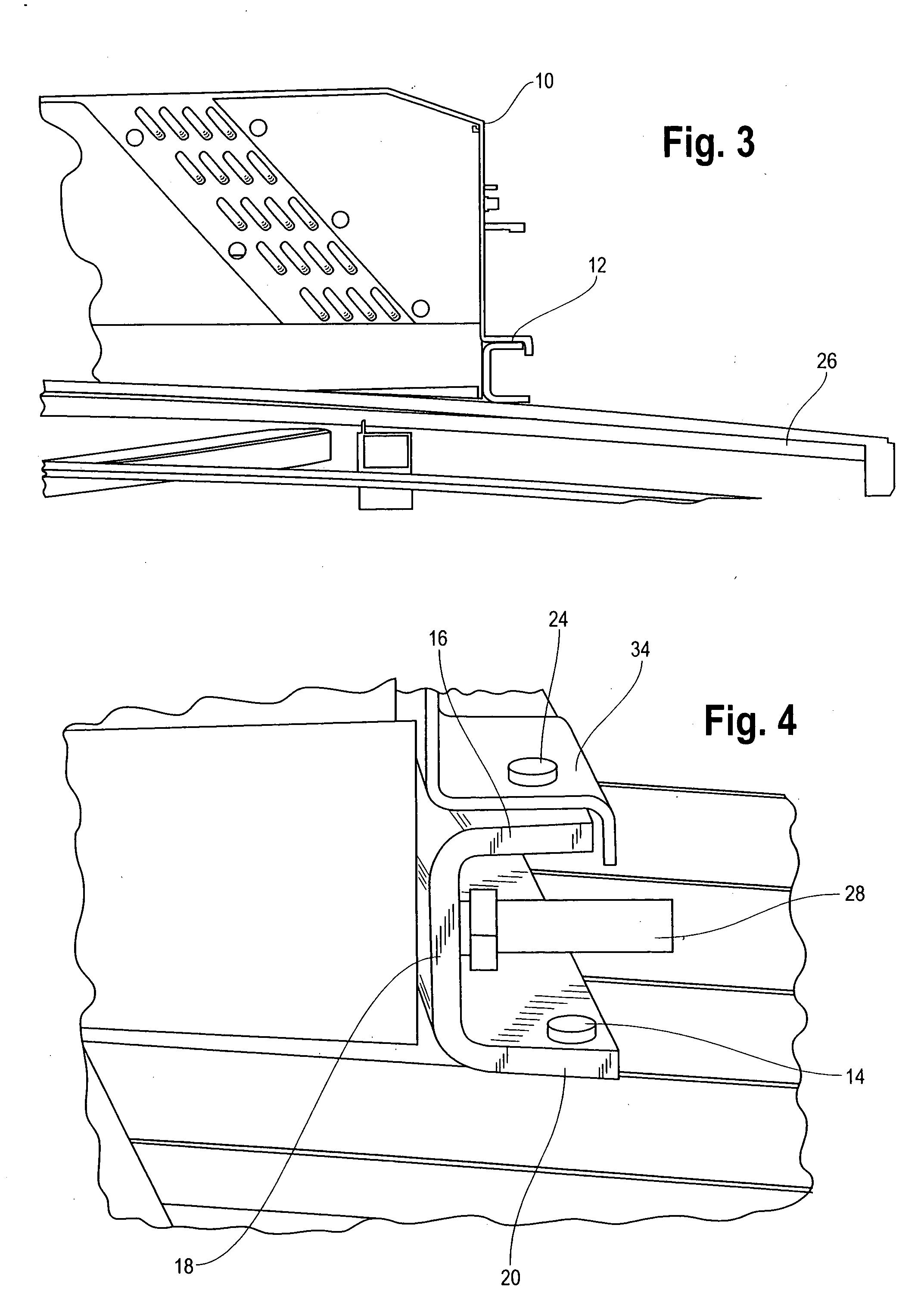 Modular rooftop air conditioning system mounting arrangement