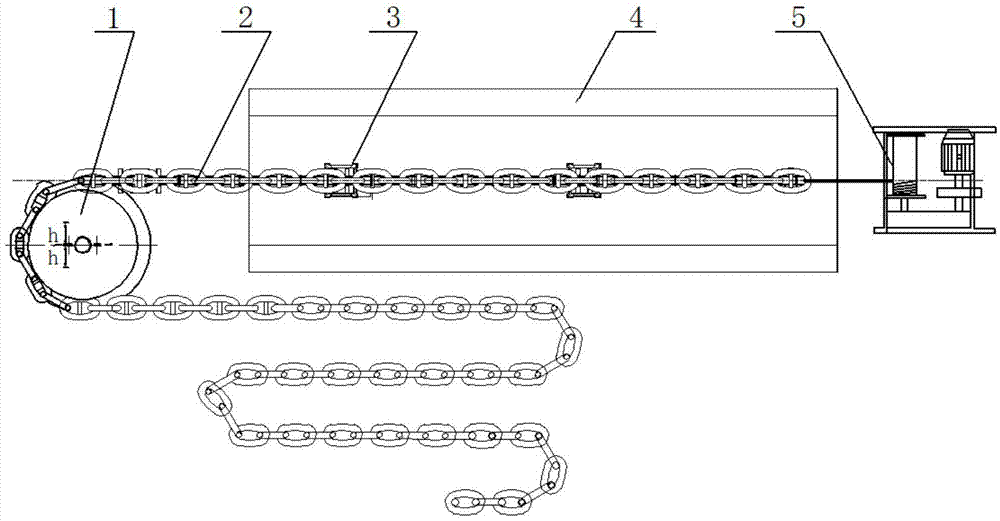 Reversing mechanism of anchor chain and mooring chain
