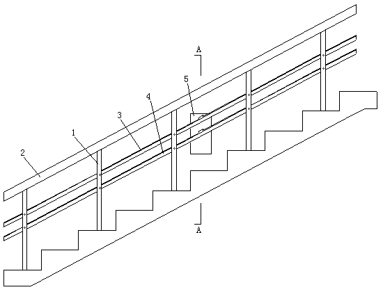 Stainless steel staircase handrail