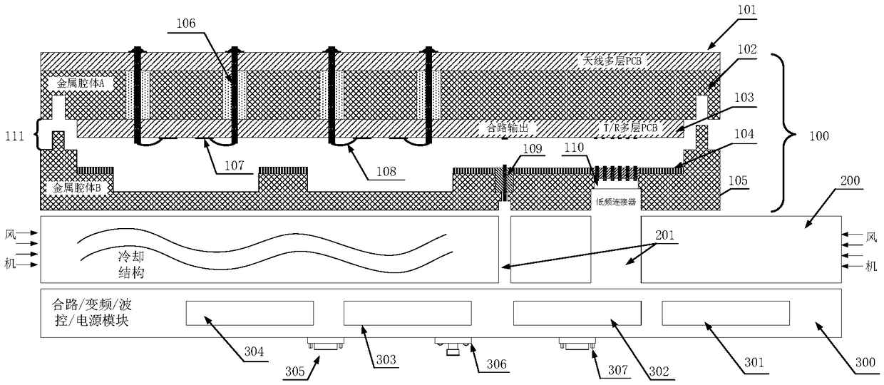 Multi-channel tile-type phased-array transceiver array and manufacturing method thereof