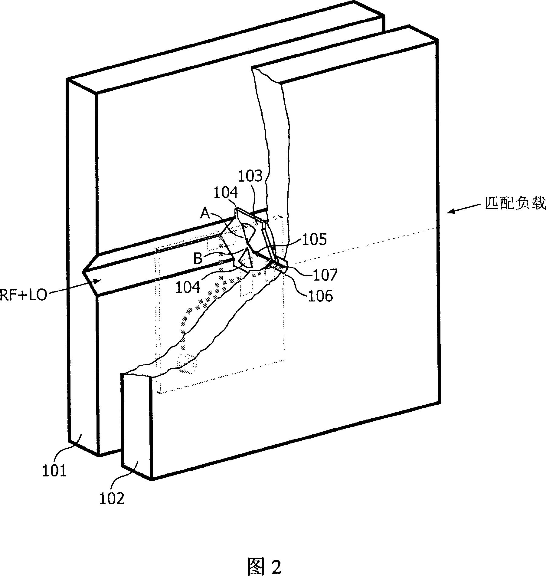 High-frequency electromagnetic wave receiver and broadband waveguide mixer