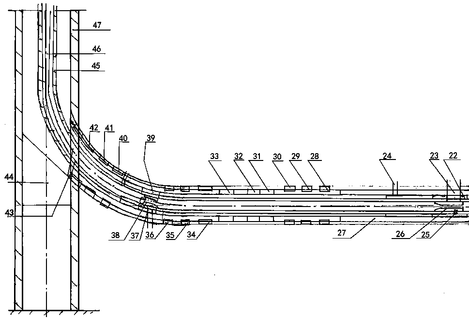 Layered segmented well cementing device for sidetracking drilling