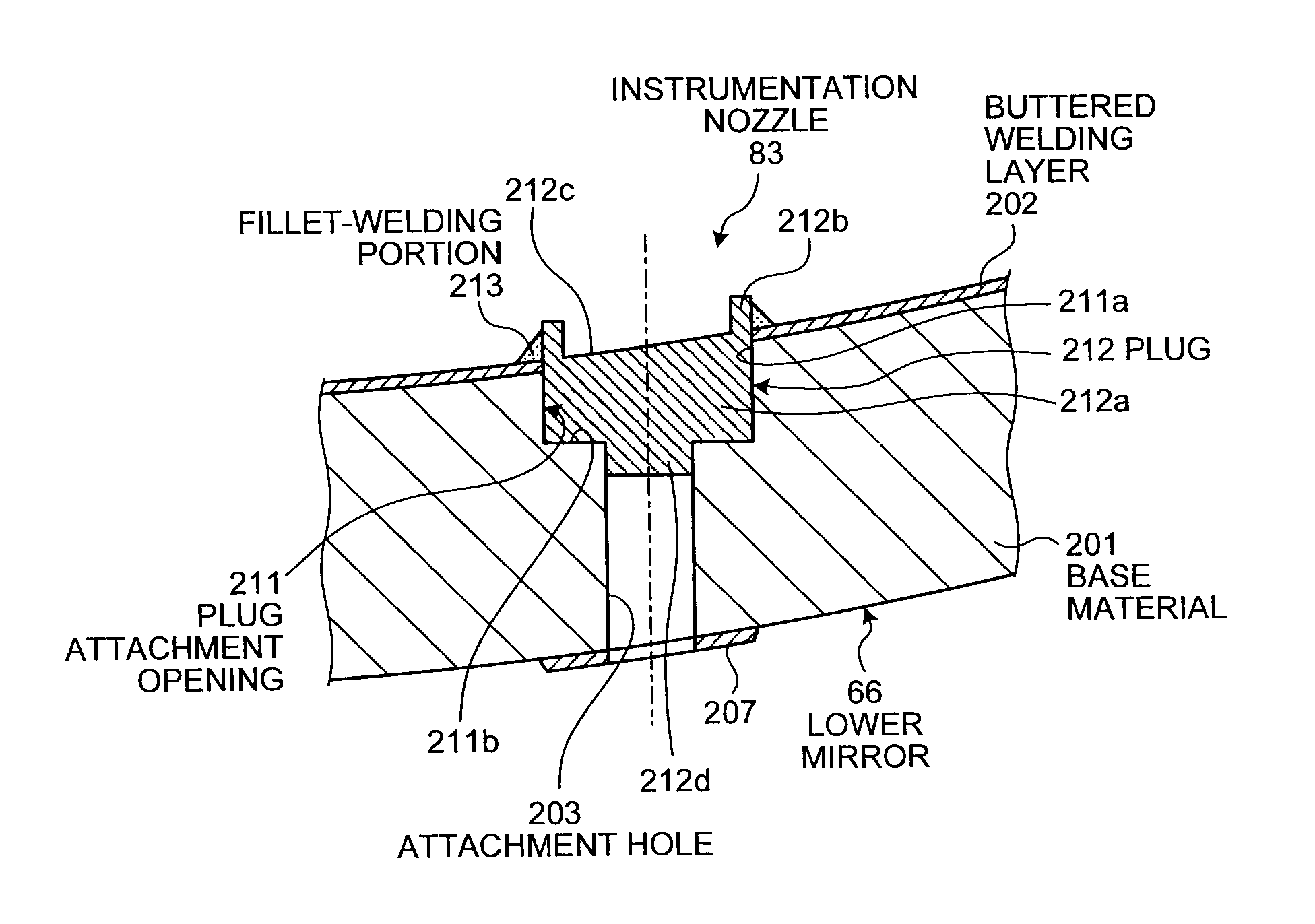 Nozzle repairing method and nuclear reactor vessel