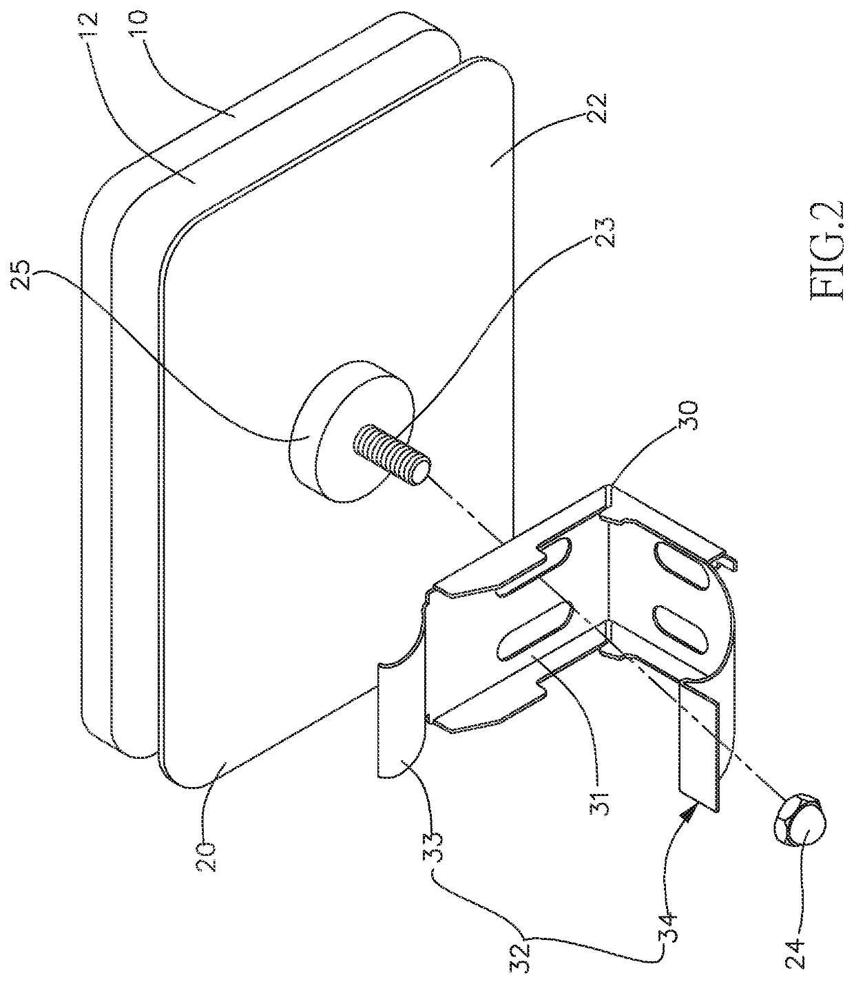Securing device for connecting curtain top rail holder to wall
