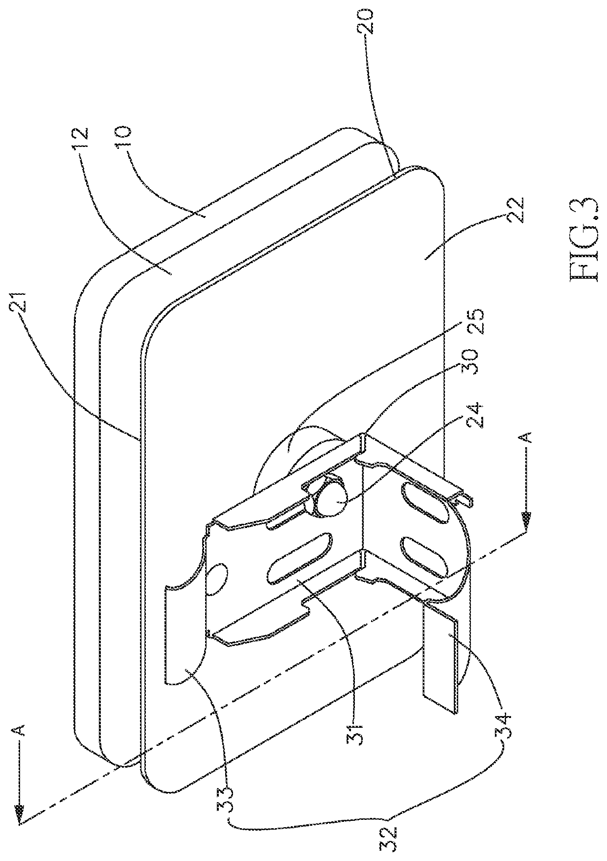 Securing device for connecting curtain top rail holder to wall