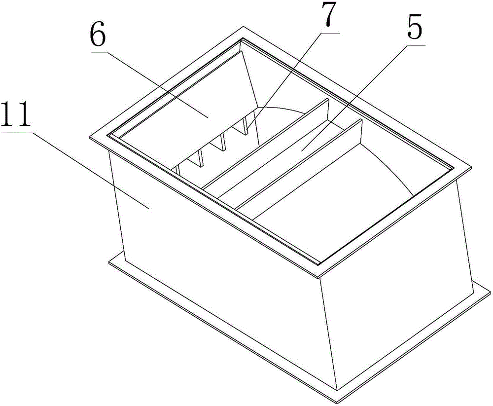 Four-way material dividing device