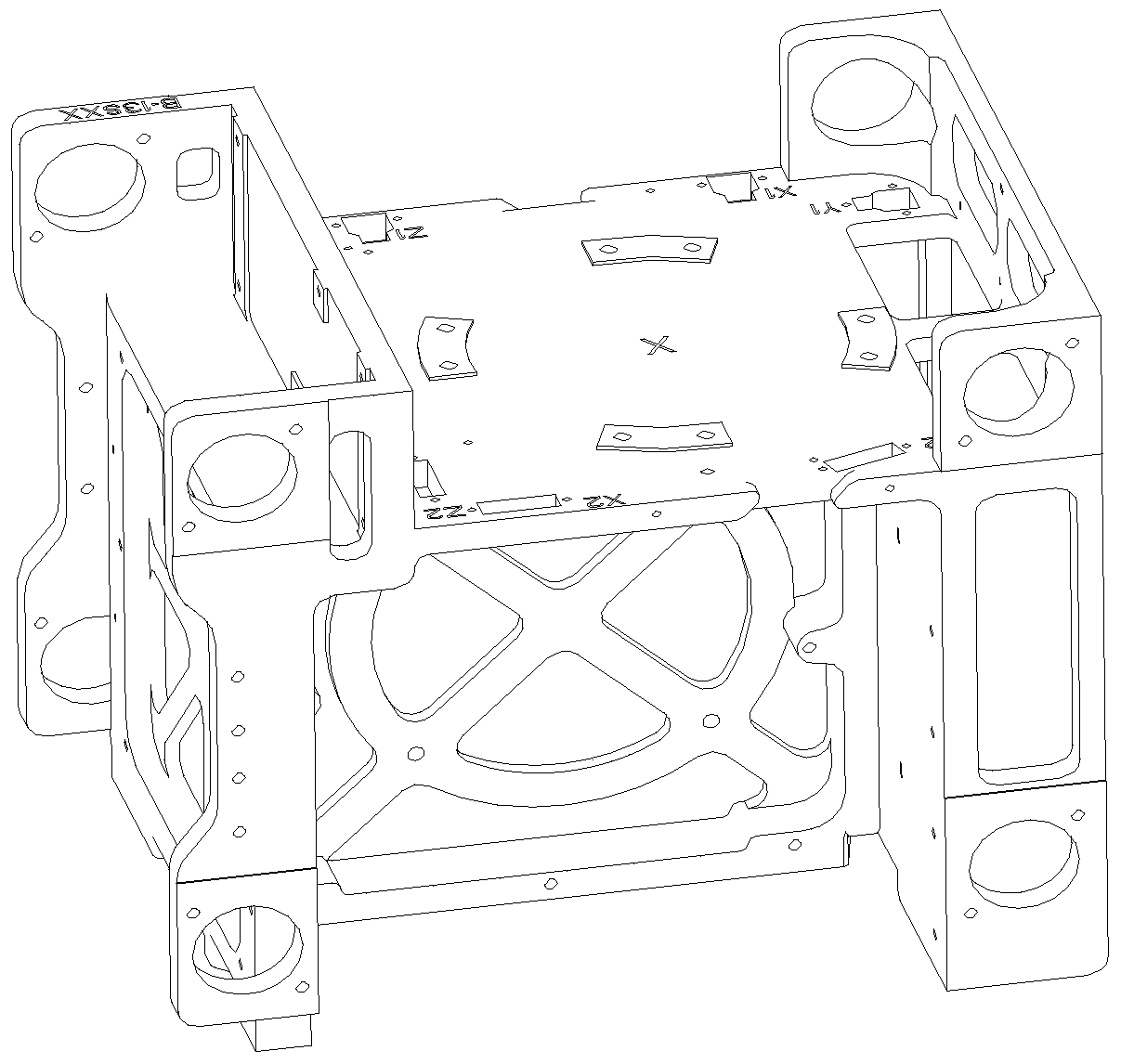 A three-axis fiber optic gyroscope structure with eight-point vibration reduction and heat preservation measures