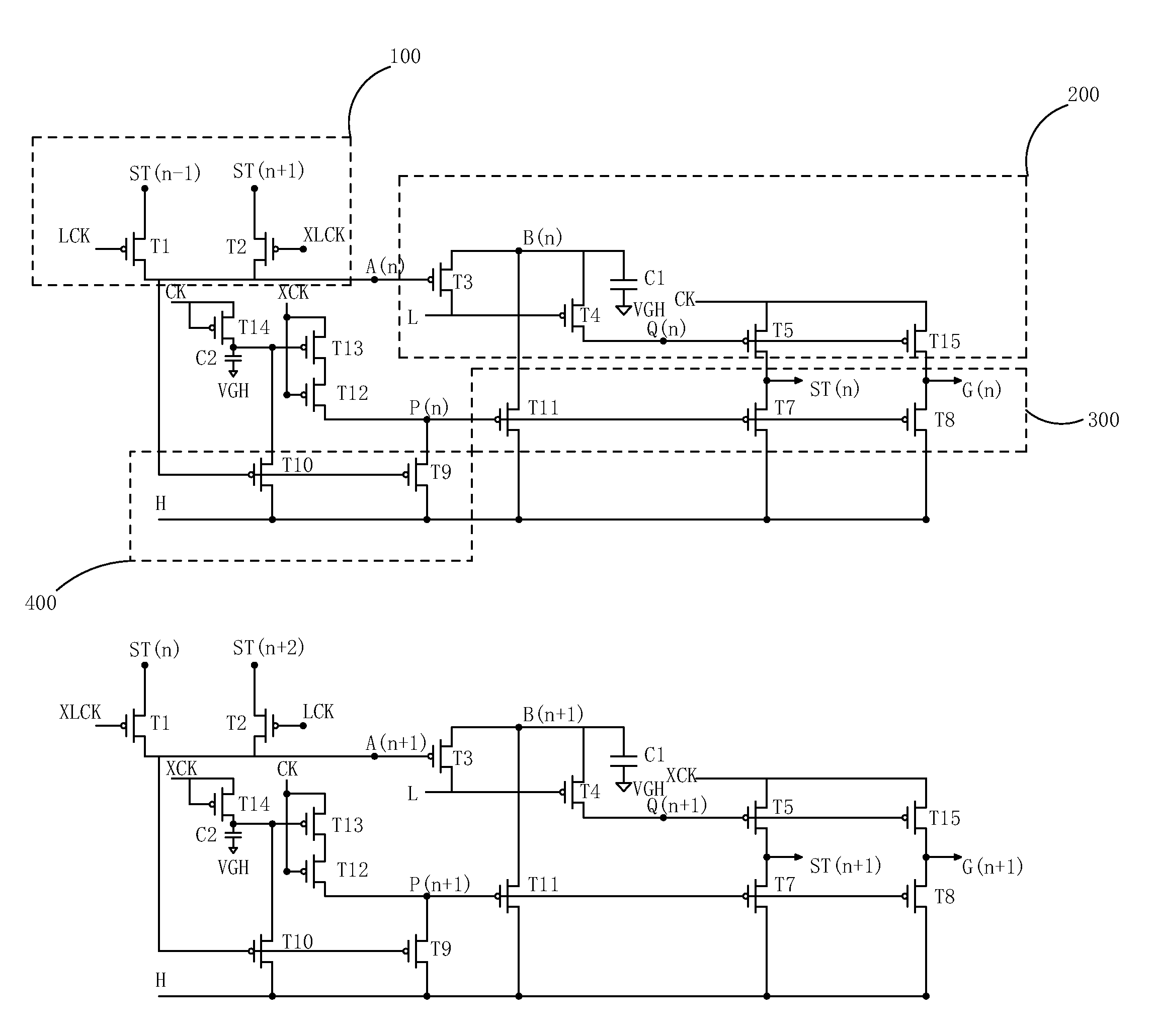 GOA circuit based on p-type thin film transistor
