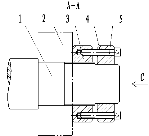 Left-handed and right-handed rotation nut locking device for large-diameter shaft end