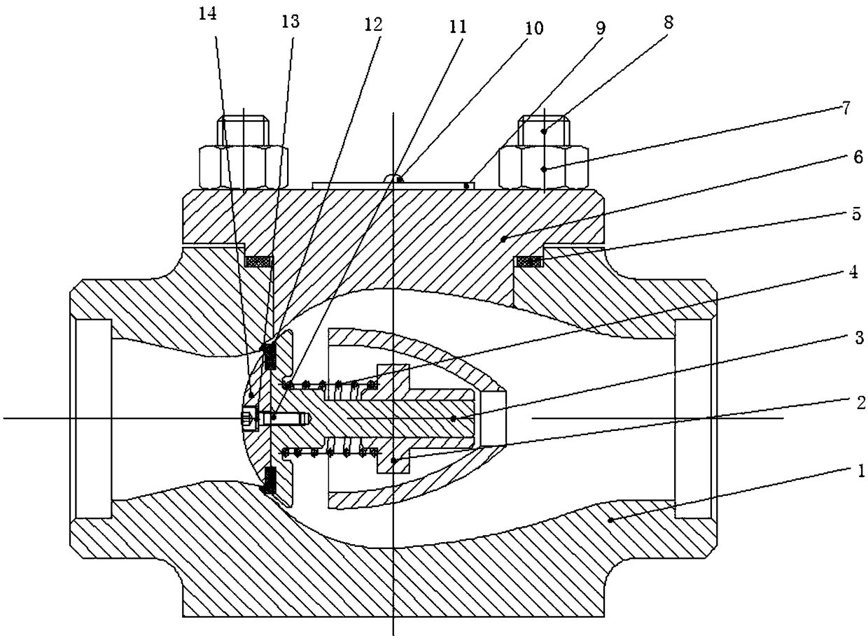 An Axial Flow Check Valve with Internal Parts Replaceable Online