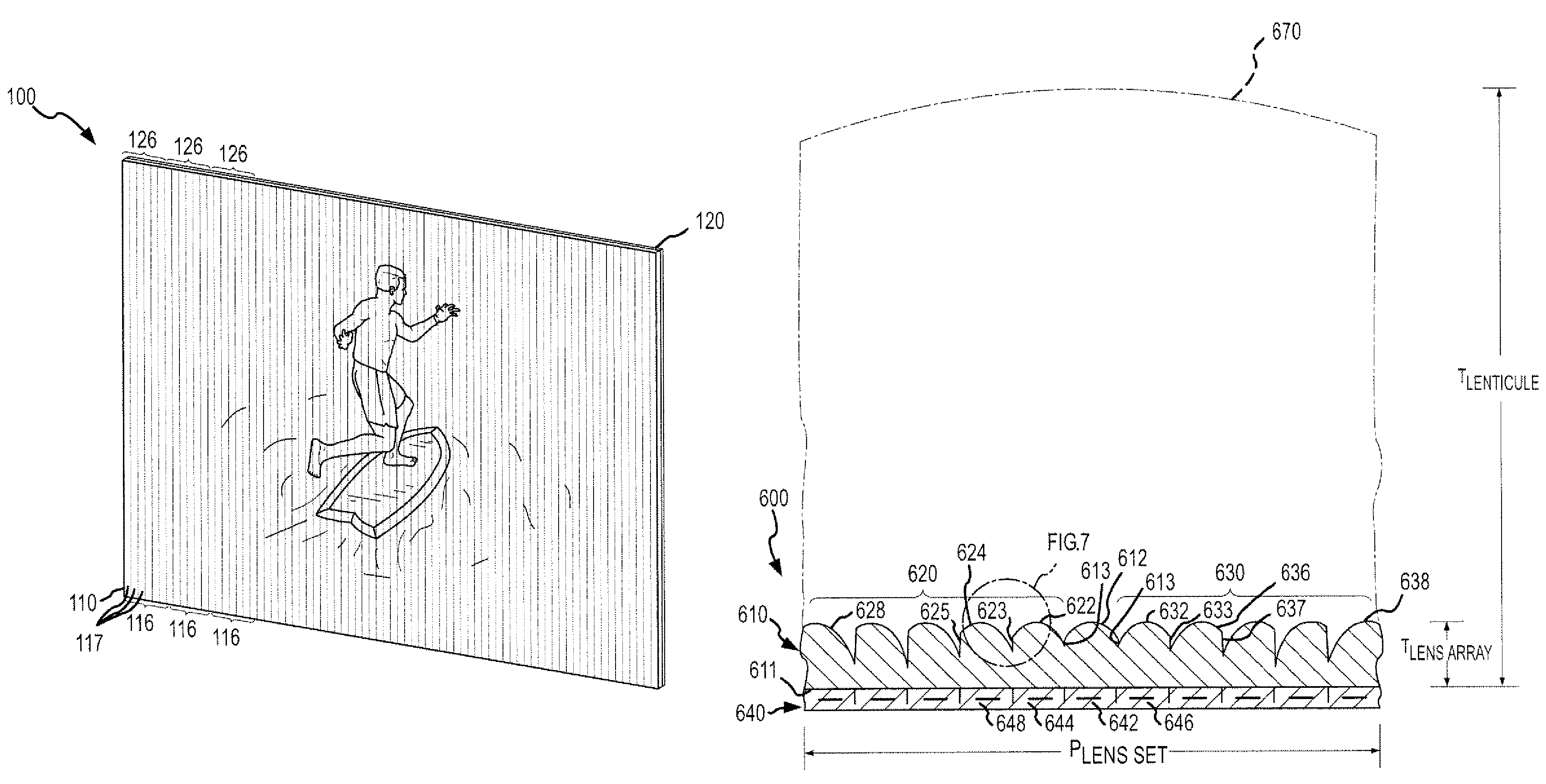 Manufacture of display devices with ultrathin lens arrays for viewing interlaced images