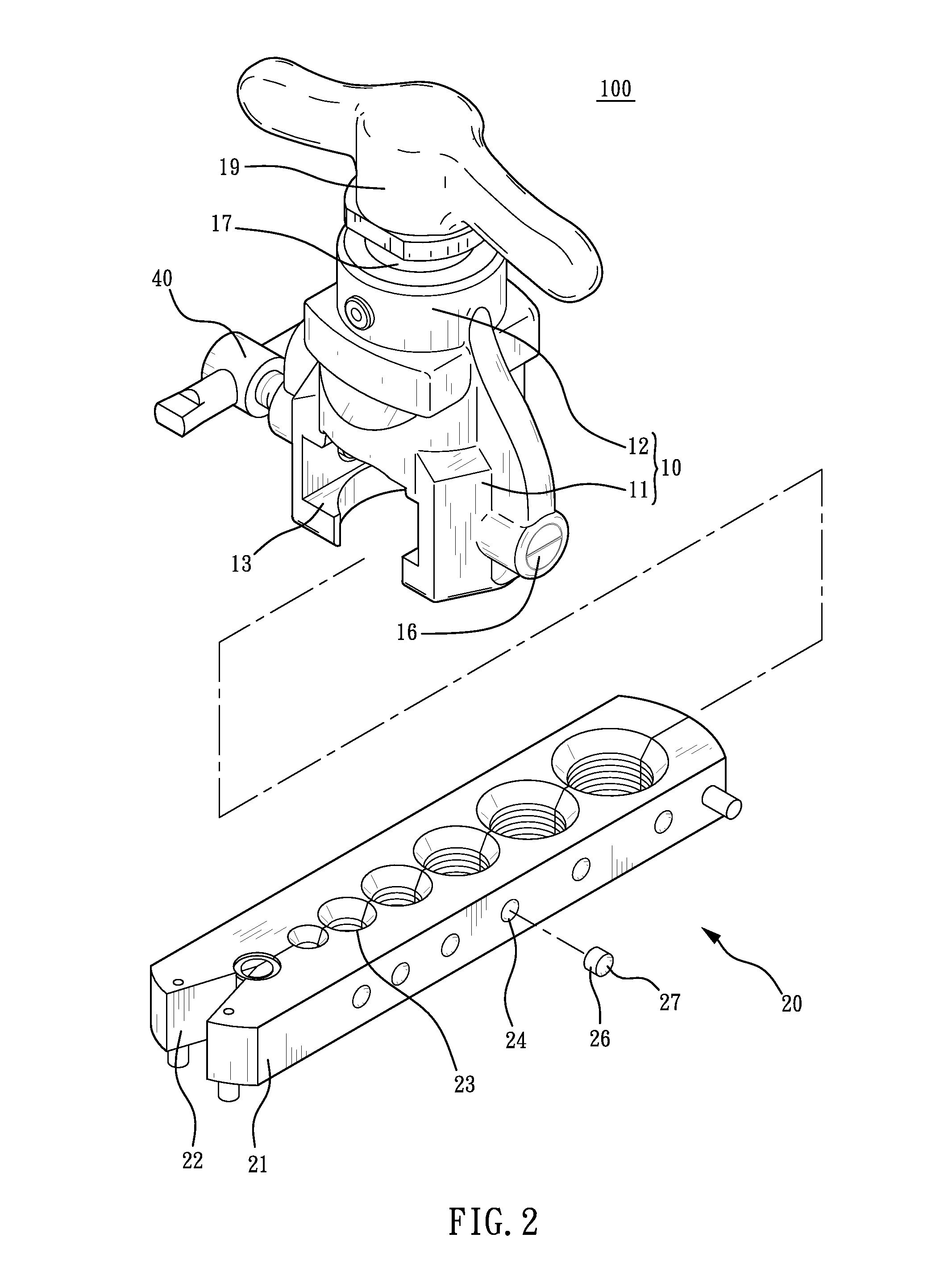 Tube expander with positioning structure