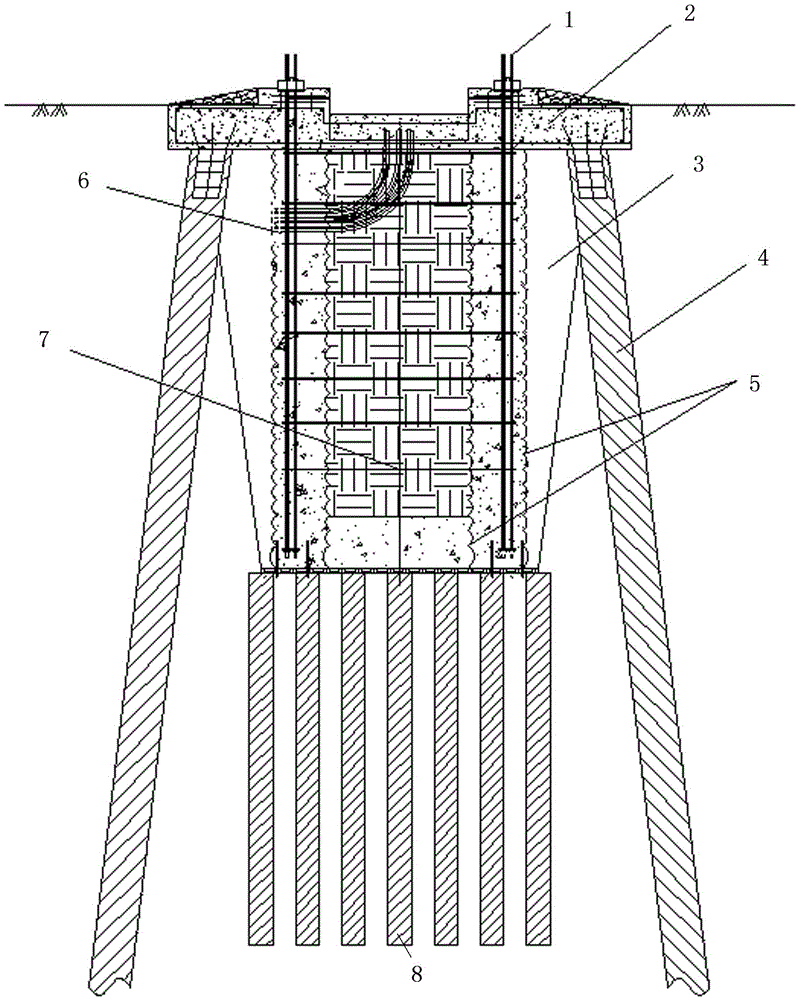 A wind turbine pier foundation and its construction method