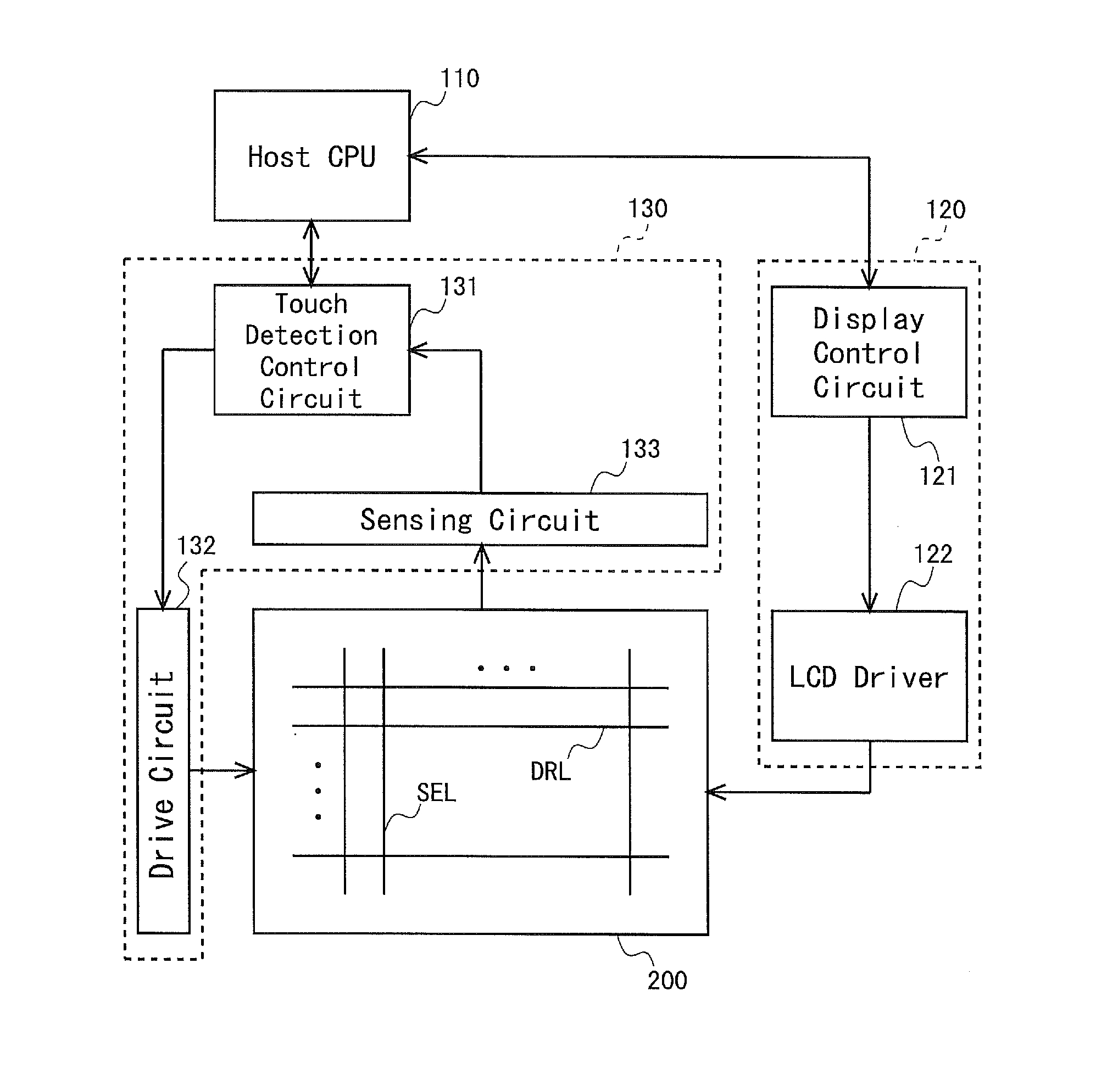 Touch-sensor-embedded display panel, display device provided therewith, and method for driving touch-sensor-embedded display panel