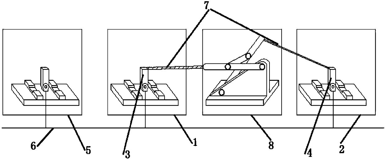 Connecting rod structure-based circuit protection device