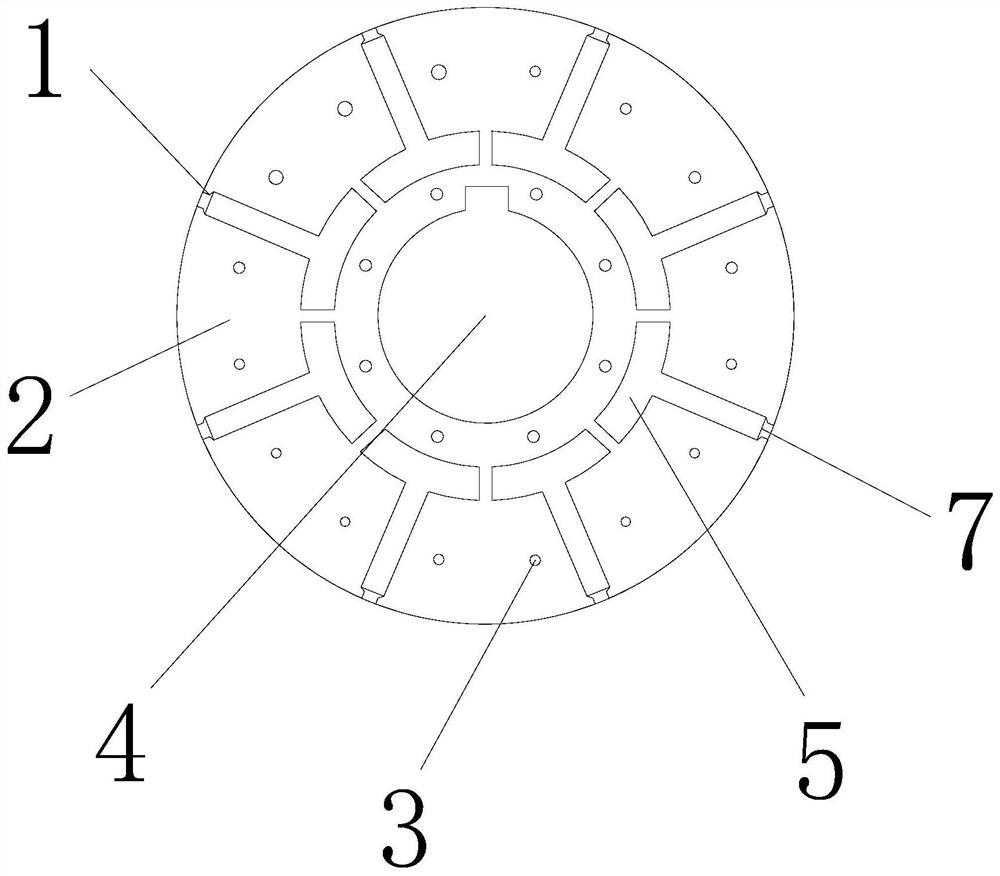 Open-close opening interval tangential built-in permanent magnet motor rotor core