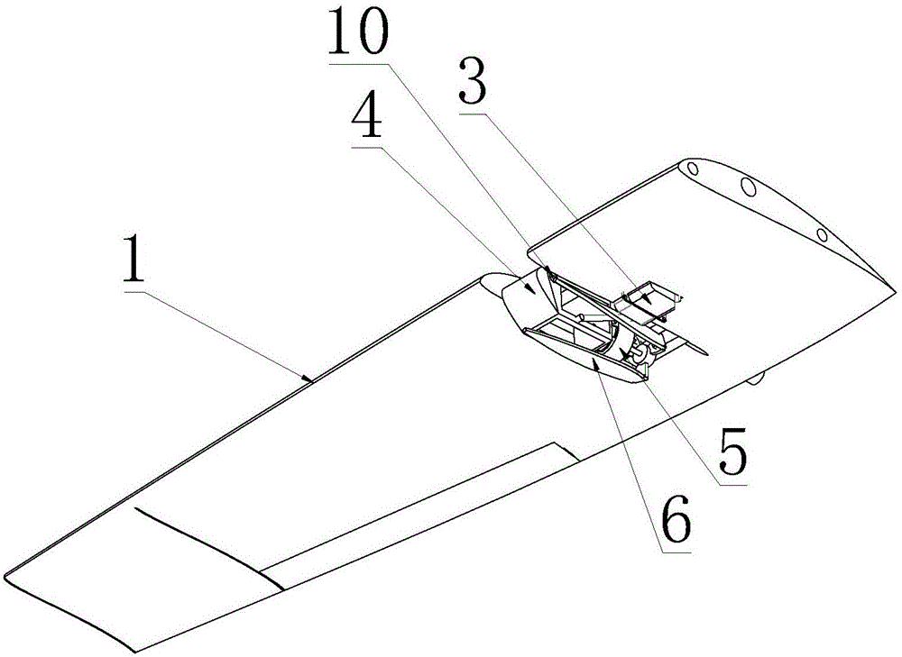 Tilting mechanism capable of being hidden in wing