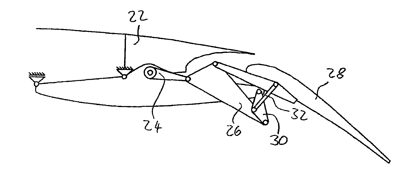Drive and guide arrangement for a flap which is arranged on an aircraft mainplane