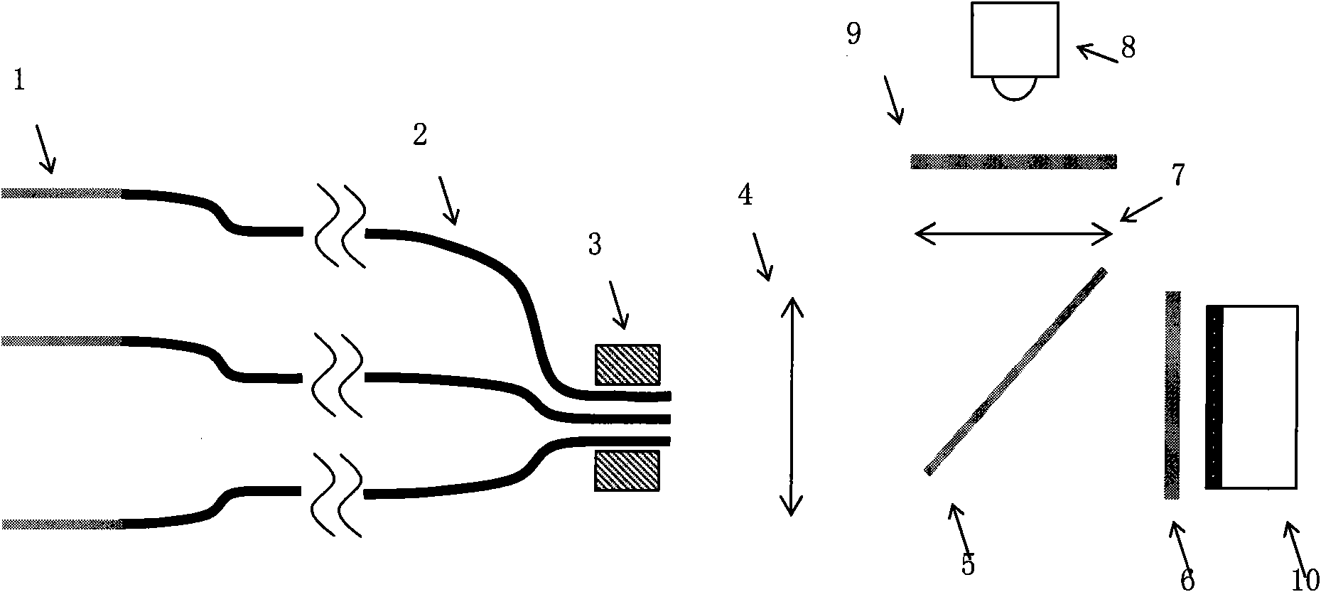 Minimally invasive multiple channel in vivo fluorescence signal real-time detection system and method