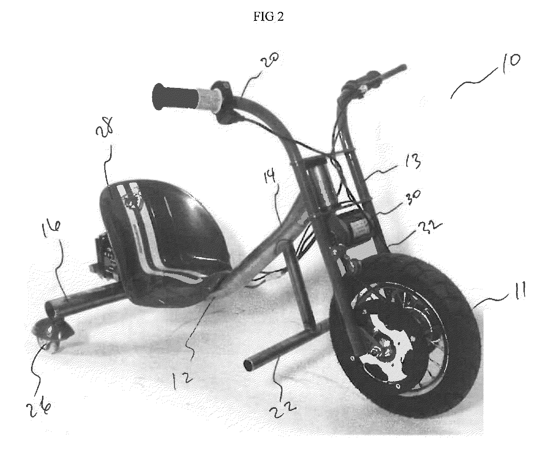 Powered personal mobility vehicle with rotating wheels