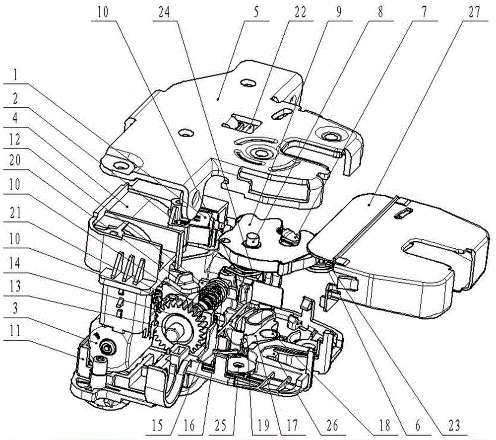 Automobile back door lock body