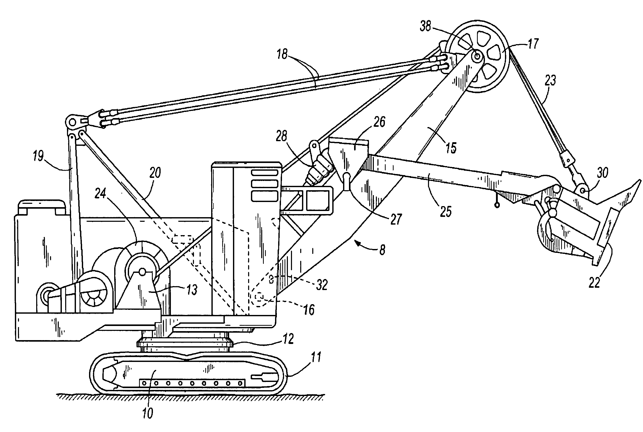 Device for measuring a load at the end of a rope wrapped over a rod