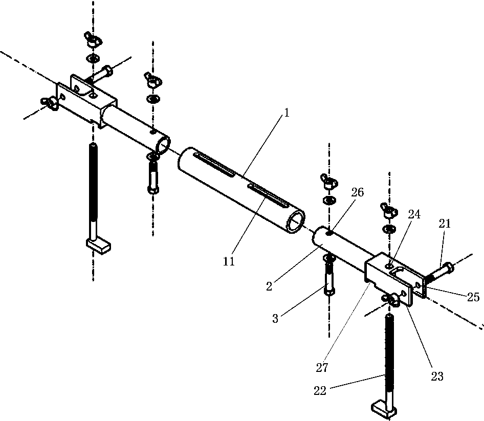 Large-span telescopic universal tower head fixture