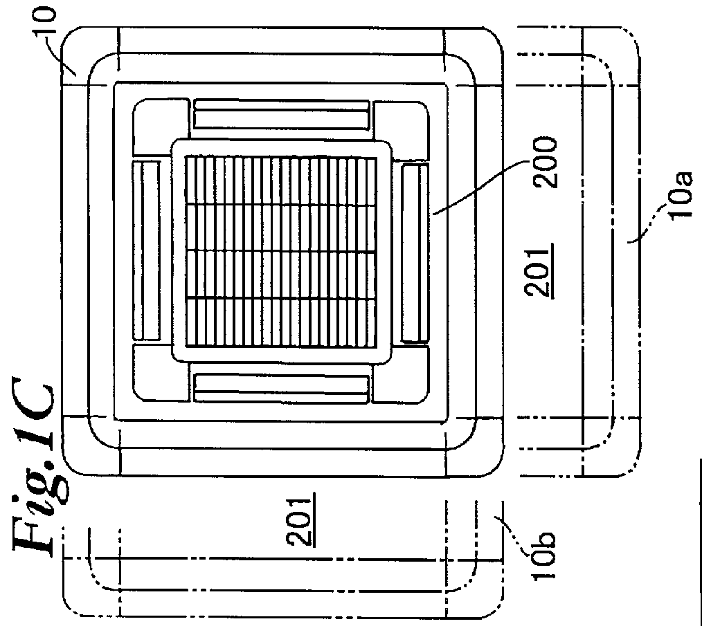 Ceiling panel structure for a ceiling-mounted air-conditioning apparatus or the like