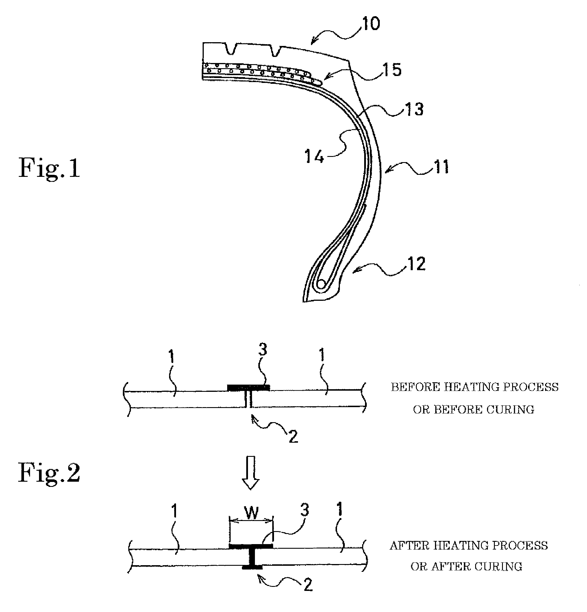 Pneumatic tire and process for producing the same