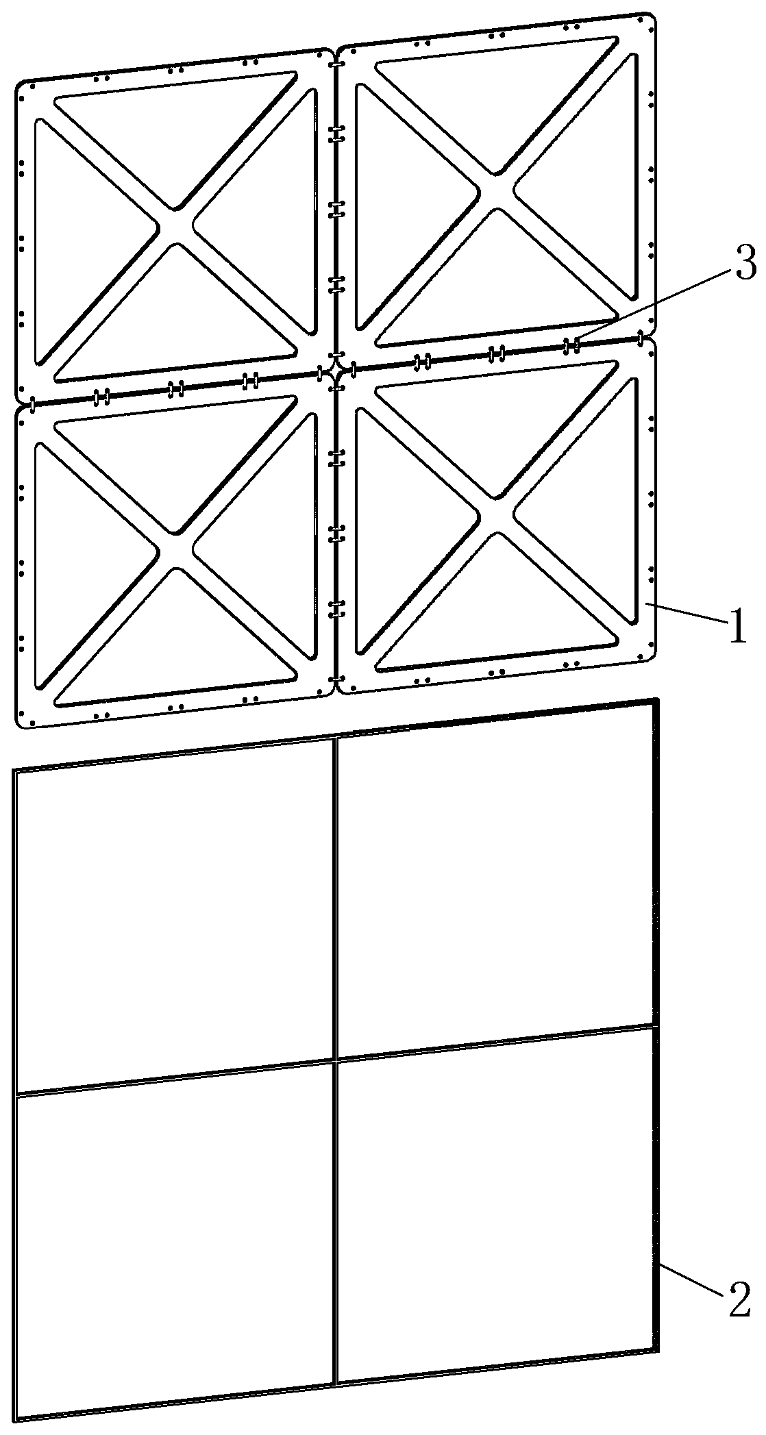 Modularized flexible-connection large-area supporting framework