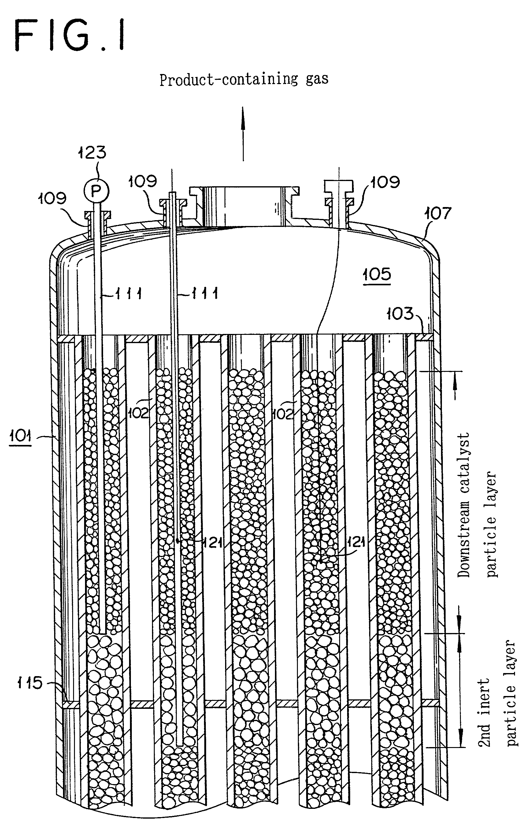 Reactor filled with solid particle and gas-phase catalytic oxidation with the reactor