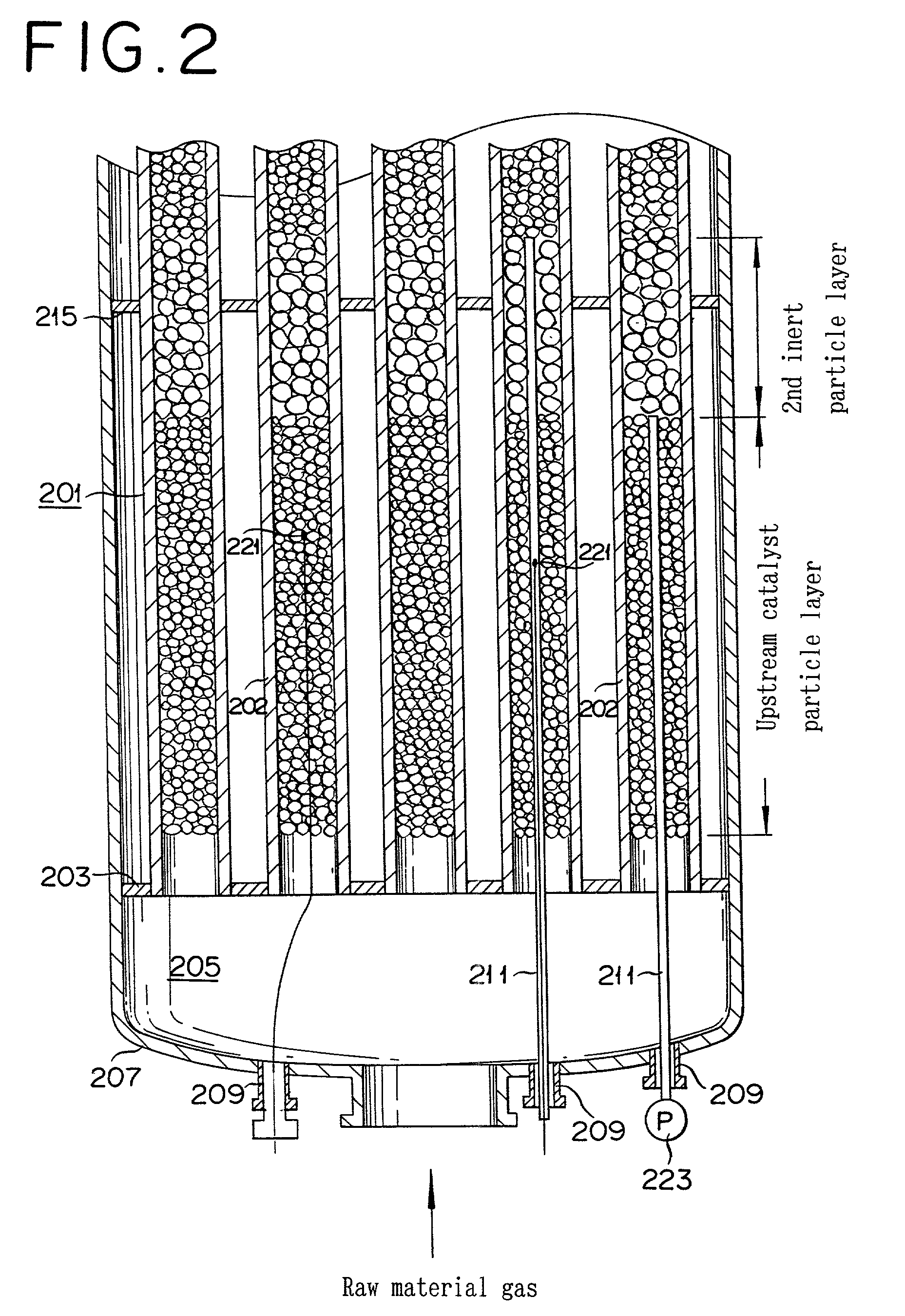 Reactor filled with solid particle and gas-phase catalytic oxidation with the reactor