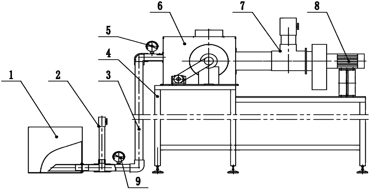 A conveying experimental device for measuring the pneumatic conveying performance of expanded graphite bulk materials