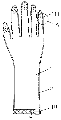 Easily-cleaned rubber glove fabric