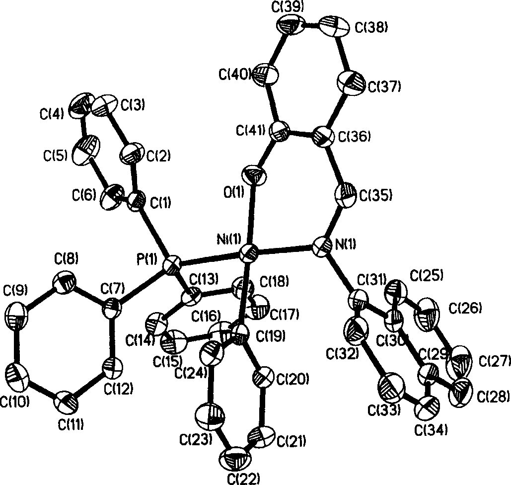 [N^O] type olefine polymerization catalyst containing N-naphthyl imine bitooth ligand and rear transition metal coordination and its preparation method