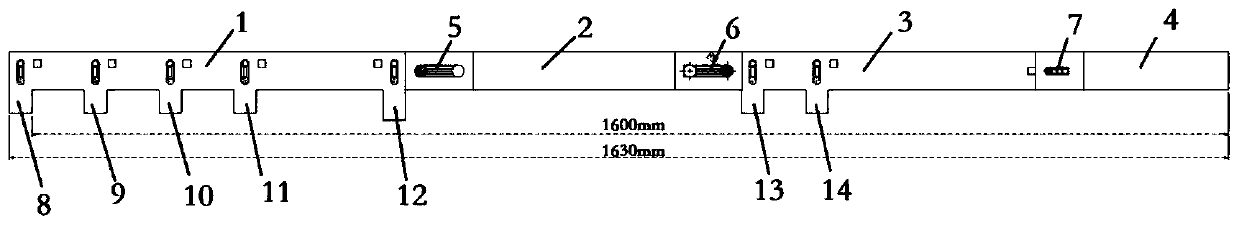 Measuring scale for quickly and precisely measuring high-speed rail overhead lines