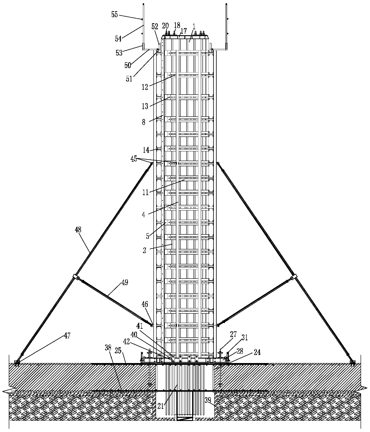 Construction method of semi-fabricated cast-in-place concrete column