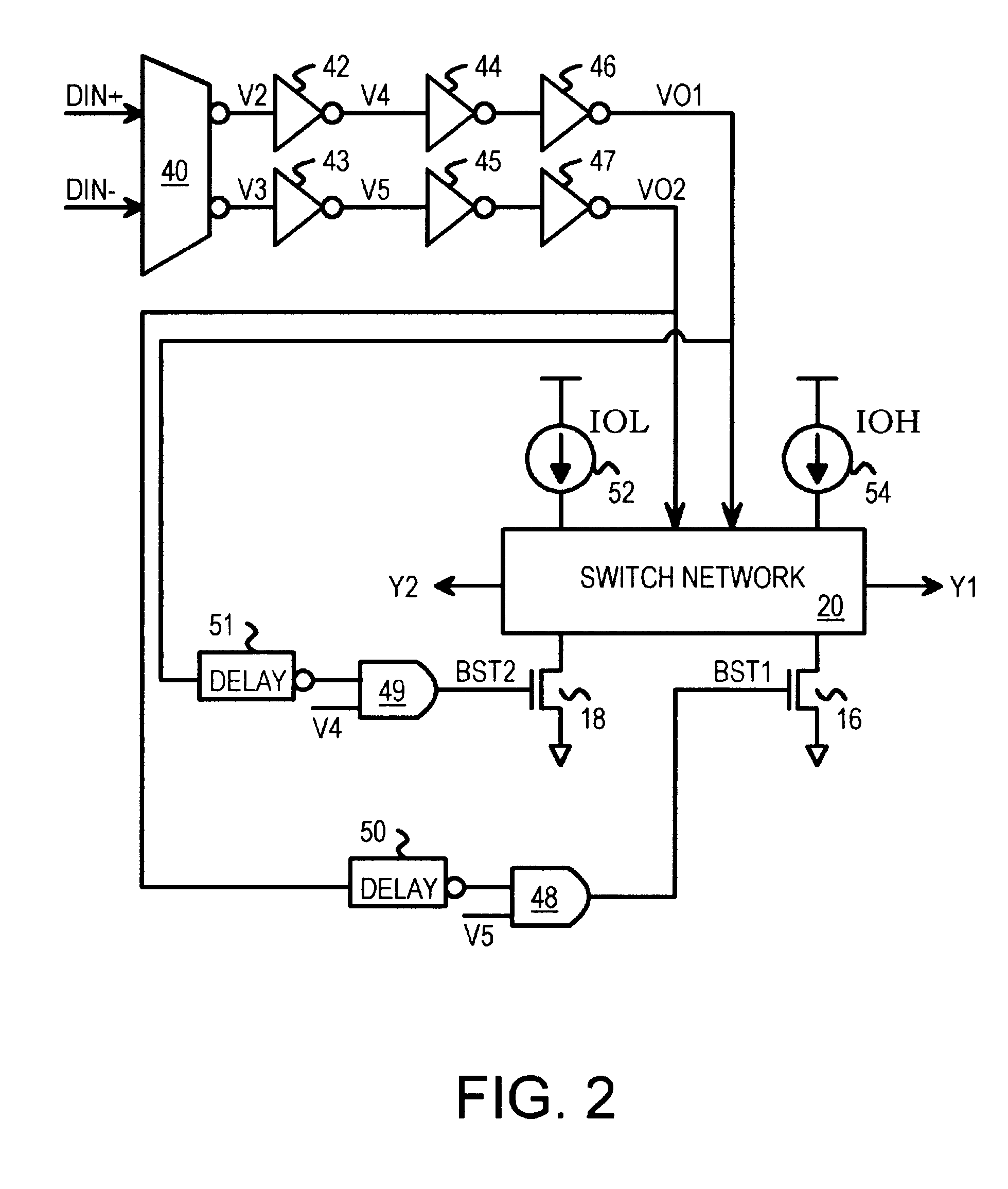 Switched IOH and IOL current sources for CMOS low-voltage PECL driver with self-timed pull-down current boost