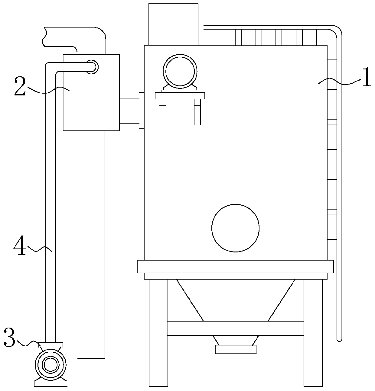 Environmental protection denitrification and dust removal equipment for kiln flue gas